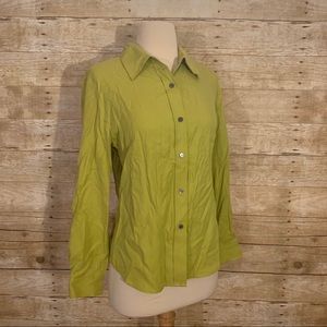 Green silk blouse